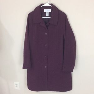 Willow Lane Maroon Quilted Jacket Coat Size Large